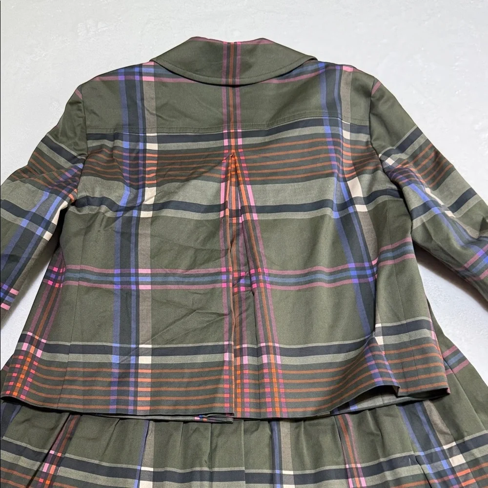 Akris Punto Green Plaid Skirt Set with Matching Blazer